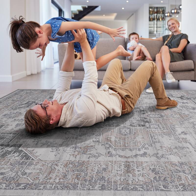 LOOM & LUXE Collection Oriental Non-Shedding Area Rug