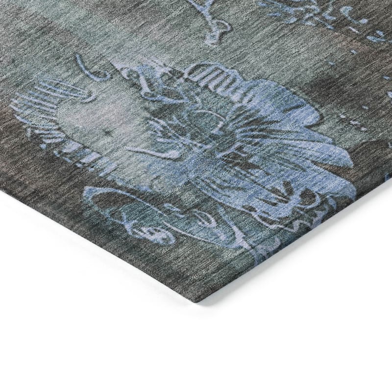 HomeRoots Floral Transitional Rectangle Outdoor Rug