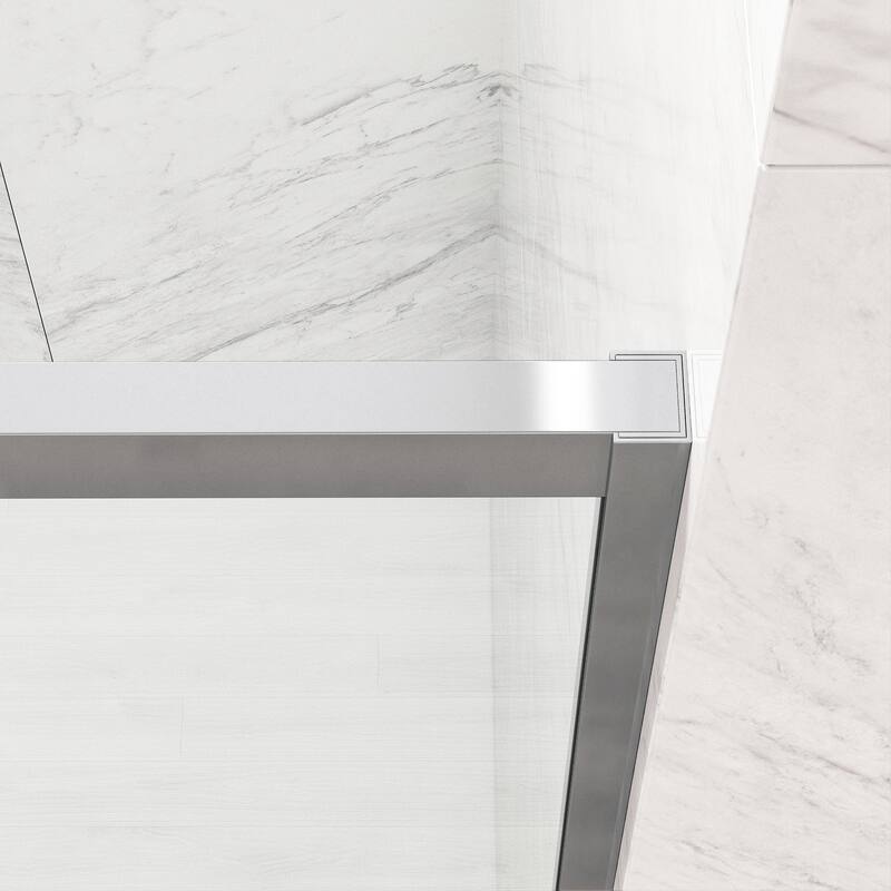 VIGO Paloma 56 to 60 in. W x 74 in. H Semi-Frameless Double-Sliding Shower Door with Clear Tempered Glass