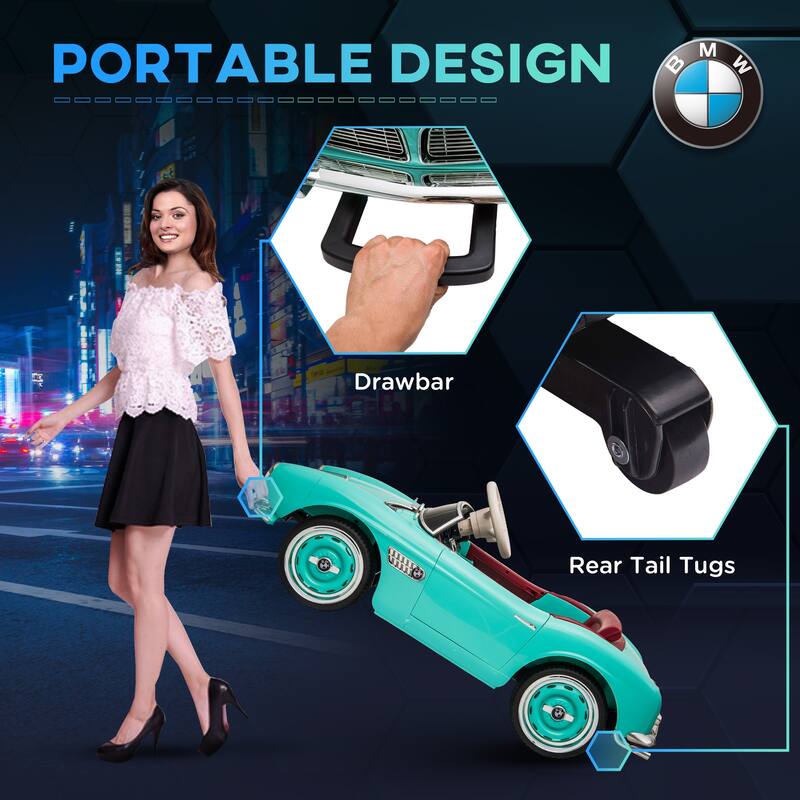 Licensed BMW 507 12V Kids Electric Ride-On Car with Remote Control, Bluetooth, Lights, Horn, and 3 Adjustable Speeds
