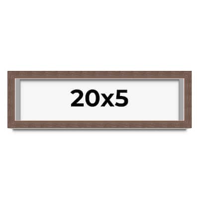 20x5 Shadow Box Frame Brown | 1.125 inches Deep Real Wood Rustic