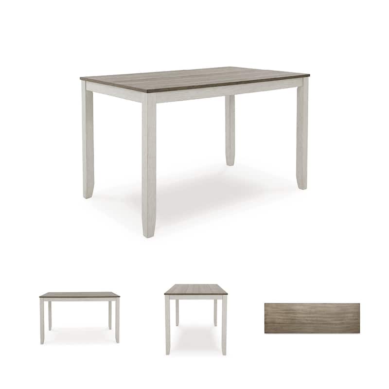 Signature Design by Ashley Skempton White Counter Height Dining Table and Bar Stools (Set of 7)