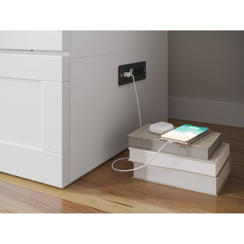 Hamilton Murphy Bed Chest with Storage Drawer and Built-In Charger
