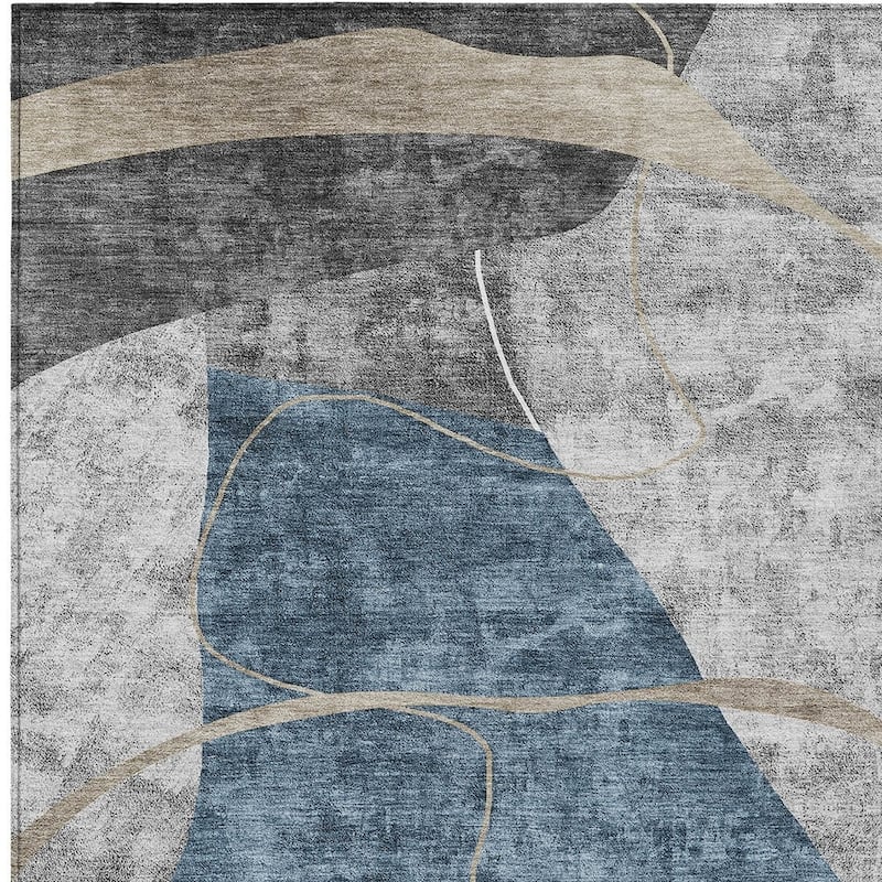 HomeRoots Abstract Transitional Rectangle Outdoor Rug