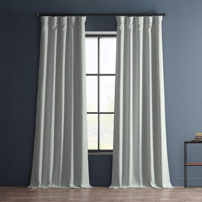Exclusive Fabrics Faux Linen Room Darkening Curtain (1 Panel) - 50 X 84 - Oyster
