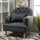 preview thumbnail 7 of 19, Anastasia Tufted Armchair by Christopher Knight Home Dark Grey