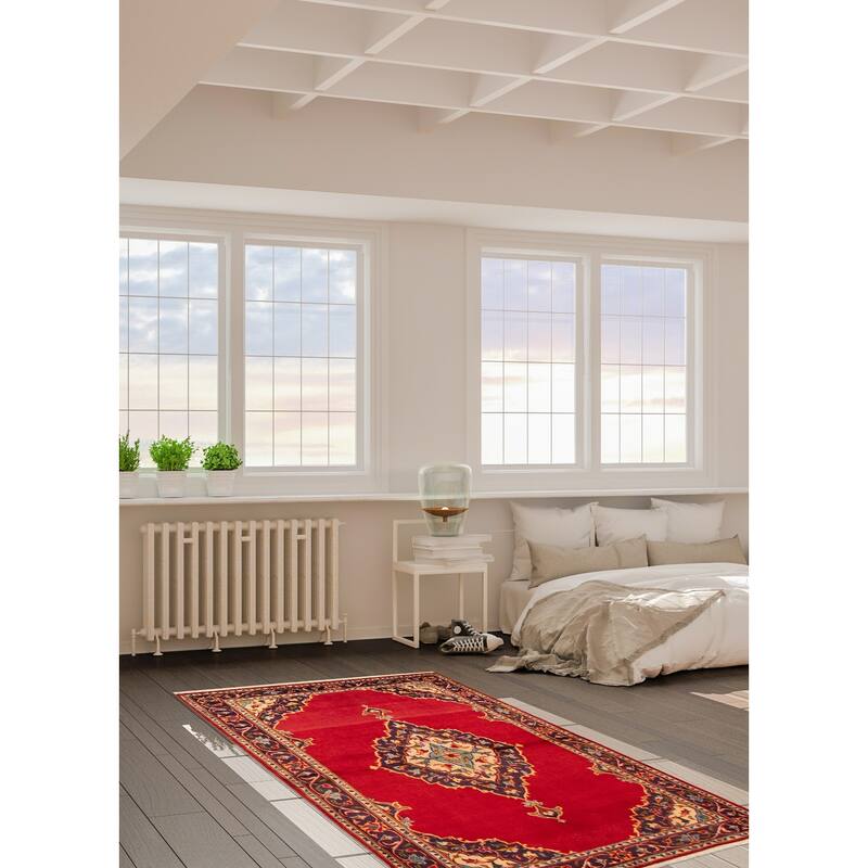 ECARPETGALLERY Hand-knotted Kayseri Vintage Red Wool Rug - 4'6 x 7'0