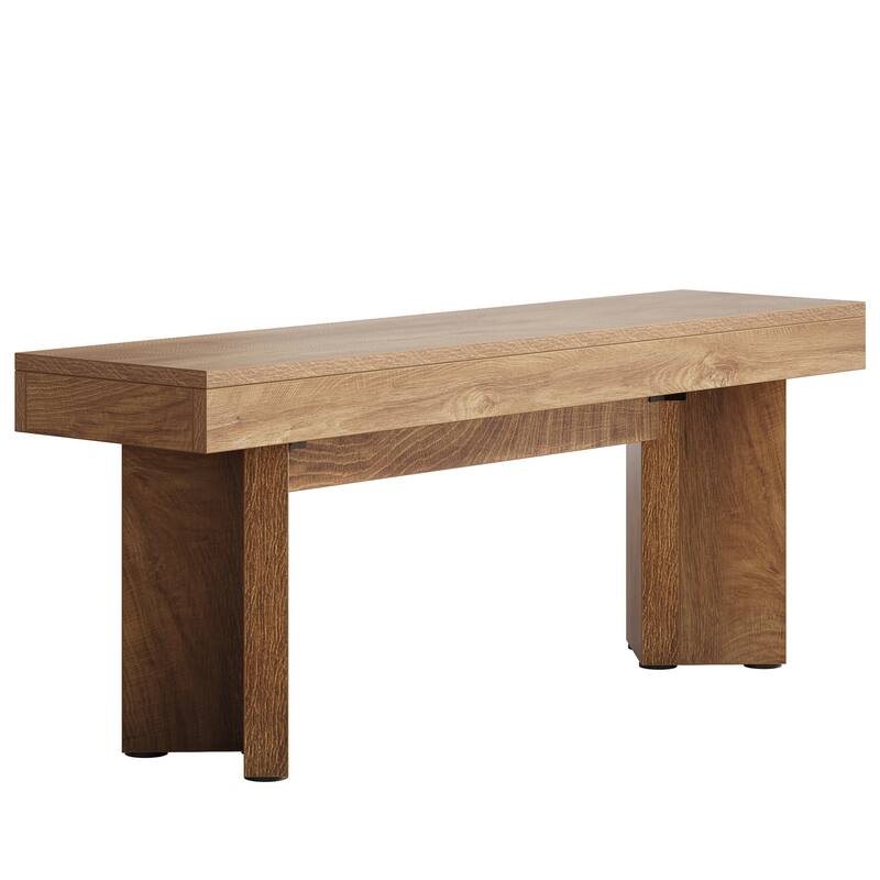 Wood Entryway Bench, Long Indoor End of Bed Bench, Bedroom Hallway Foyer Accent Seat Bench