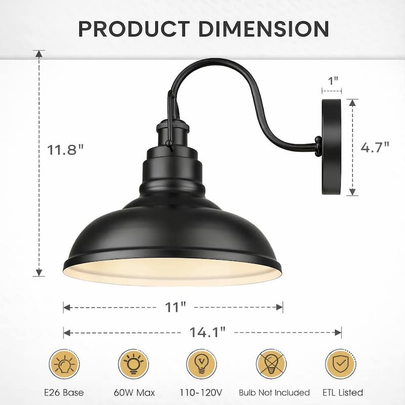 Exterior Outdoor Wall Sconce Farmhouse Barn Light