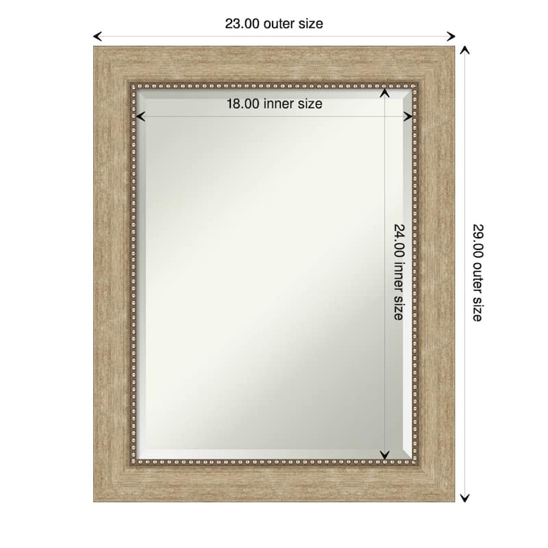 Beveled Wall Mirror - Astor Black Frame - 23 x 29-inch - Astor Champagne