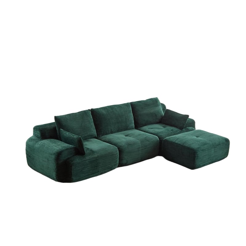 Memory Foam Compressed Sofa,Large Sectional Couches,Pet-Friendly Cloud Modular Sectional Sofa,Extra Deep Loveseat