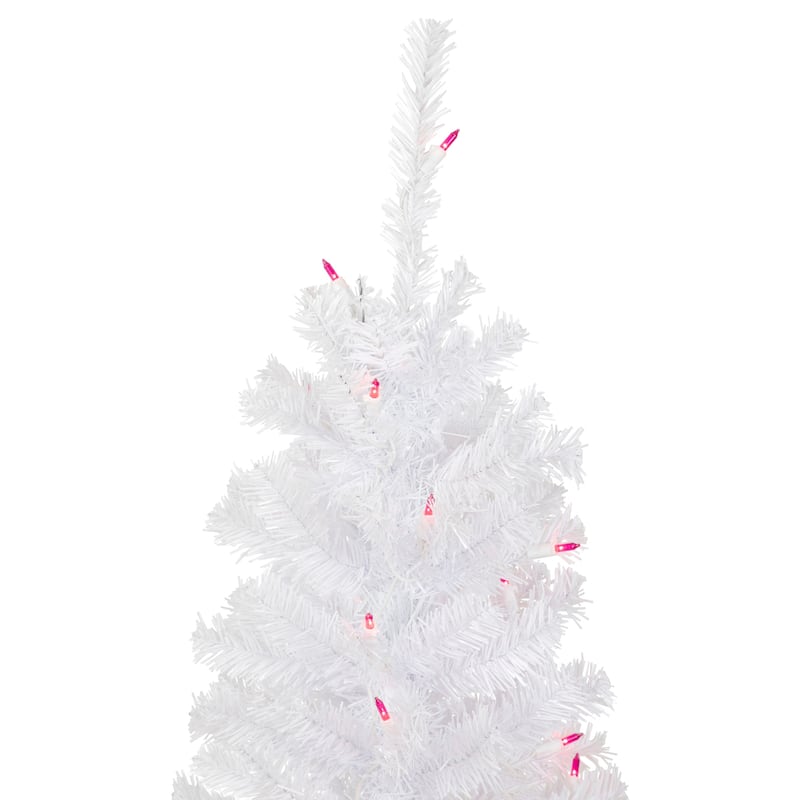 4' Pre-Lit Woodbury White Pine Slim Artificial Christmas Tree