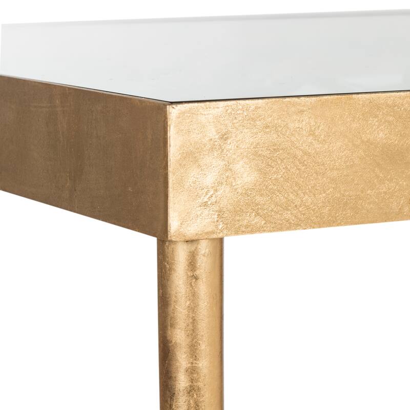 SAFAVIEH Rosalie Antique Gold Leaf Butterfly Console Table On Sale