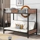 preview thumbnail 11 of 25, Twin-Over-Futon Metal Bunk Bed with Guardrails and Ladder - Versatile 3-in-1 Design, Sturdy Frame, Safety Features