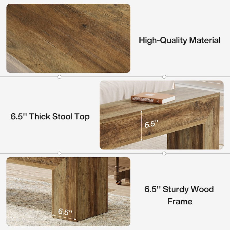 47 Inches Wooden Entryway Shoe Bench Storage Bench - 11.81"D x 47.24"W x 17.72"H