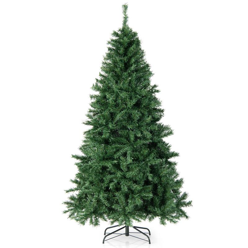 Gymax 7FT Pre-Lit Hinged Artificial Christmas Tree Decor Tree 3-Minute