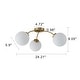 preview thumbnail 8 of 20, 6-Light Brass Semi-Flush Mount Ceiling Light with Opal Glass Shades - 24.2-in W x 9.05-in H