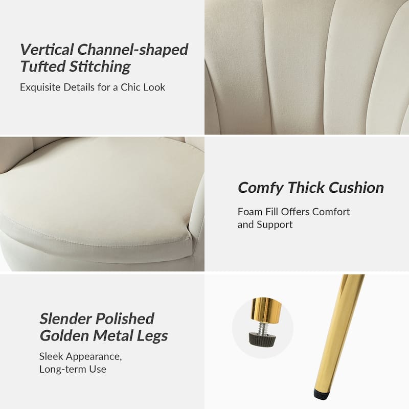 Xabier Cute Modern Upholstered Barrel Chair Accent Chair with Tufted Back Set of 2 by HULALA HOME