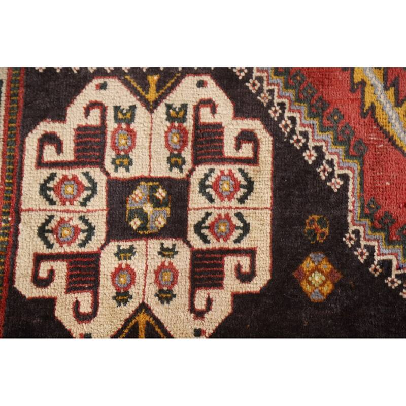 Vegetable Dye Shiraz Persian Antique Rug Hand-knotted Wool Carpet - 3'10"x 5'6"