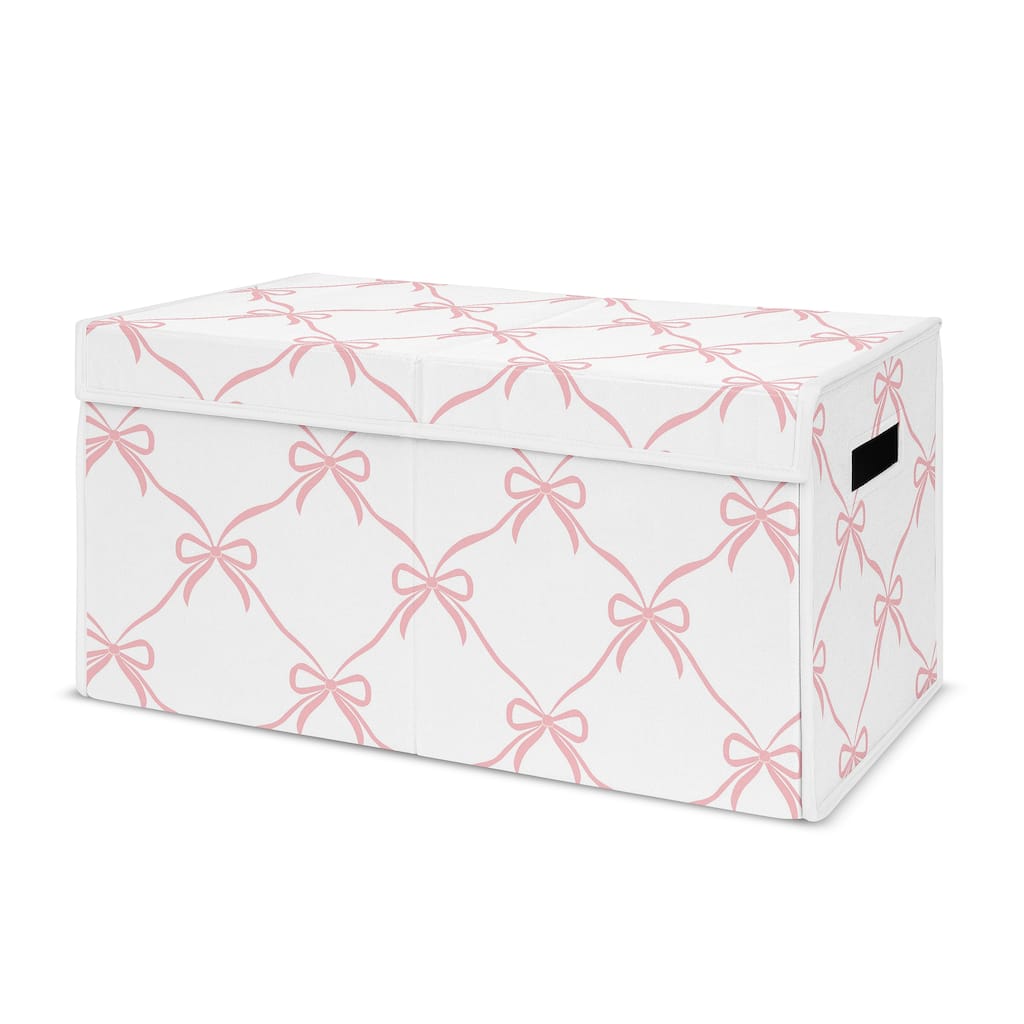 Sweet Jojo Designs Pink Bows Girl Kids Fabric Toy Bin Storage - Elegant Bow for the Ballerina Ballet Dancer Princess Collection