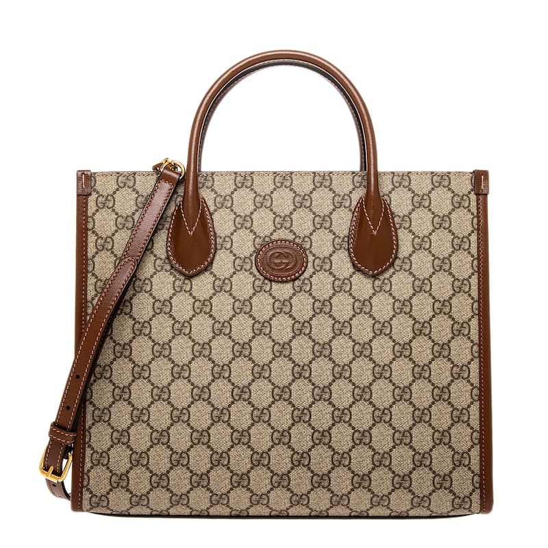 Gucci GG Small Tote Bag - Beige and Brown