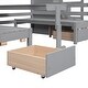 preview thumbnail 10 of 15, Gray Full Pine Convertible Bunk Bed with Staircase, Drawer, and Table Set
