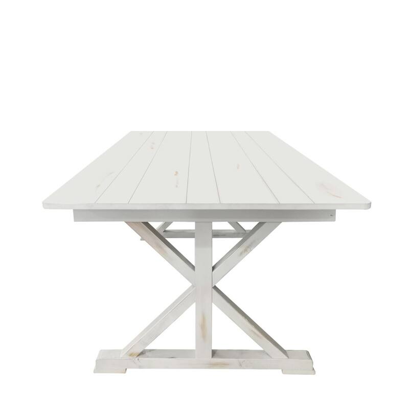 7' x 40" Rectangular Antique Rustic Solid Pine Folding Dining Table