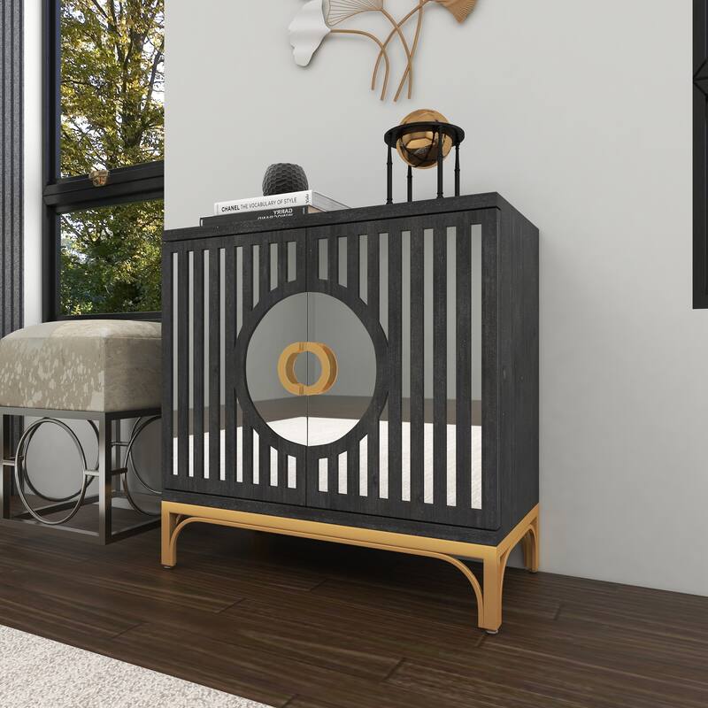 Black Wood Contemporary Cabinet - 32 x 16 x 32