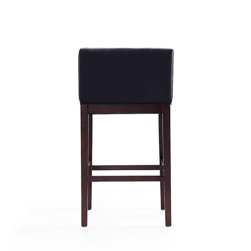 Manhattan Comfort Kingsley 38 in. Dark Walnut Beech Wood Barstool (Set of 2)