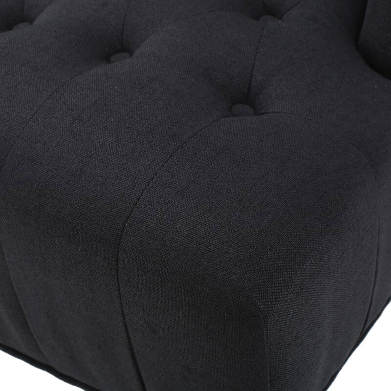 Modern 27.5" High Back Upholstered Button Tufted Club Chair with Rubber Wood Legs