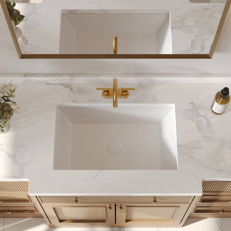 GRANDJOY 4" High Arc Centerset 2-Handle Bathroom Faucet