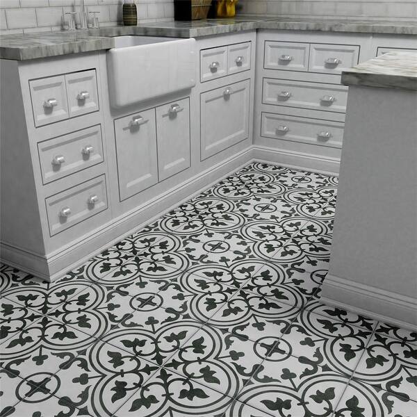 Shop Somertile 9 75x9 75 Inch Art White Porcelain Floor And Wall Tile Overstock 11372343 Sample