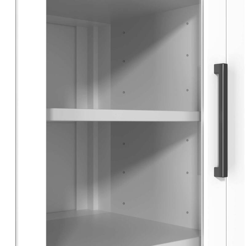 Laura 16-28 Inch Bath Storage Glass Cabinet