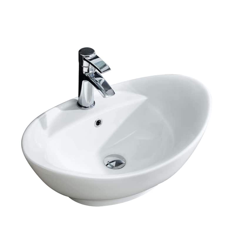 Fine Fixtures White Ceramic Chinaware 23.5-inch Vessel Sink - 23" x 15"