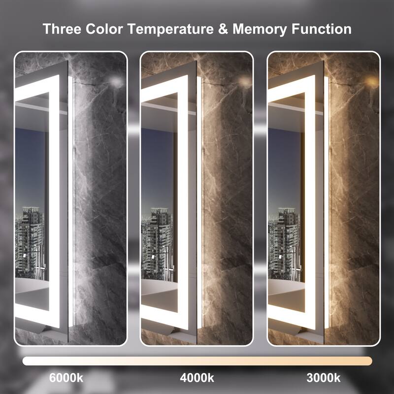 QuivaraView LED lights Frameless Wall Mounted Bathroom Vanity Mirror