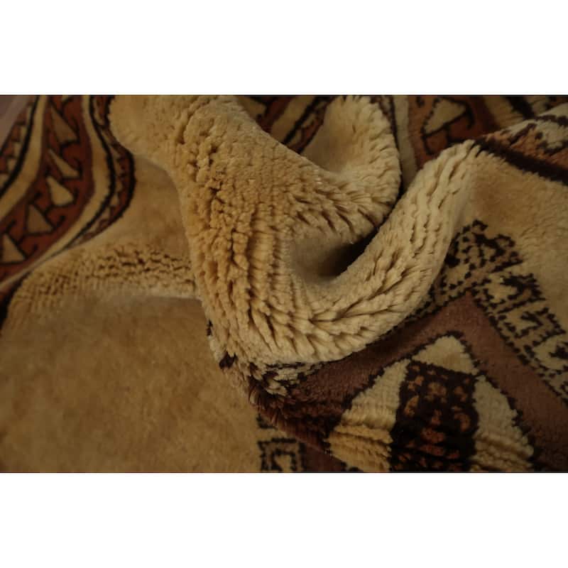 Hand Knotted Oriental 100% Wool Carpet Tribal Medallion Yellow & Gold Gabbeh Area Rug - 5' 5'' X 3' 4''