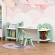preview thumbnail 10 of 25, Qaba Kids Table and Chair Set, Storage Desk with Bookshelf for Study, Crafts, and Homeschooling Green