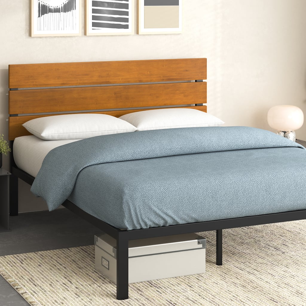 Priage by ZINUS Natural Metal Platform Bed Frame