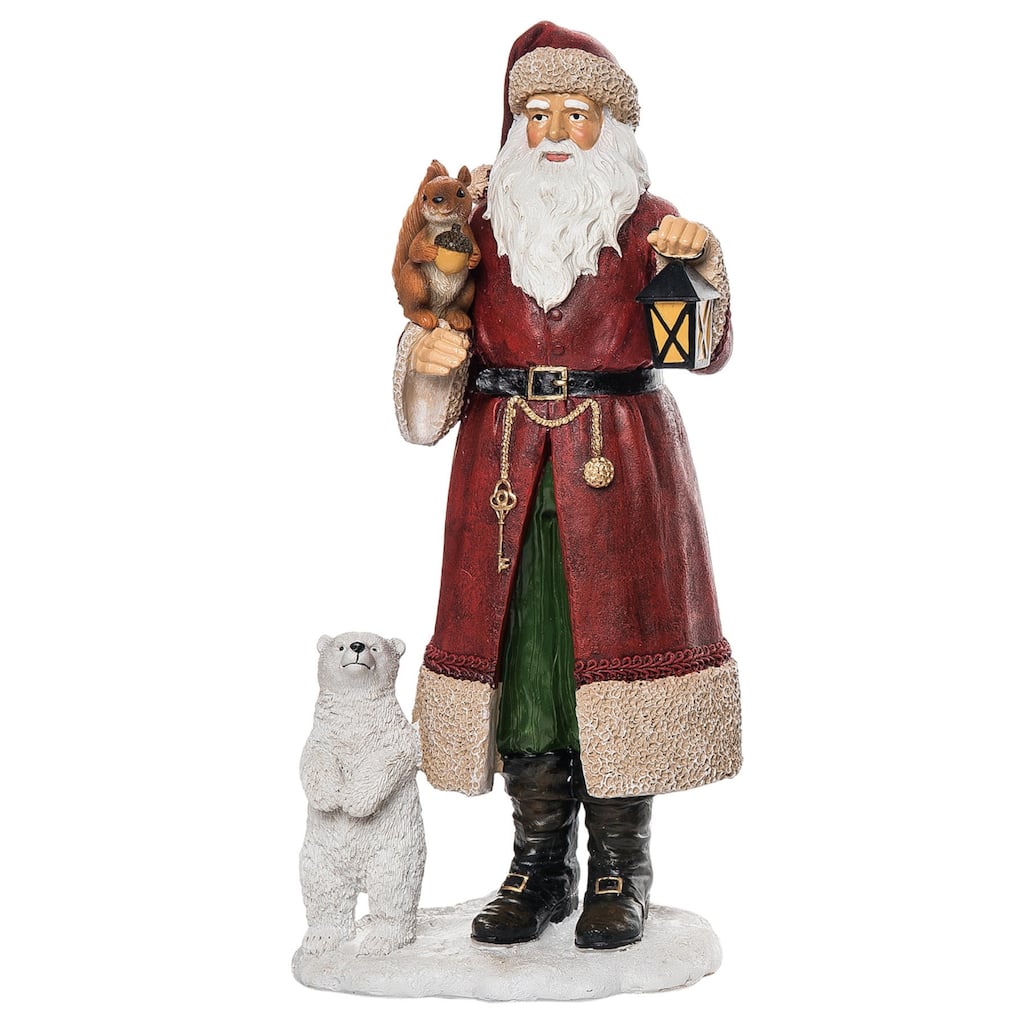 Transpac Resin 12.4 in. Multicolored Christmas Santa and Critter Decor