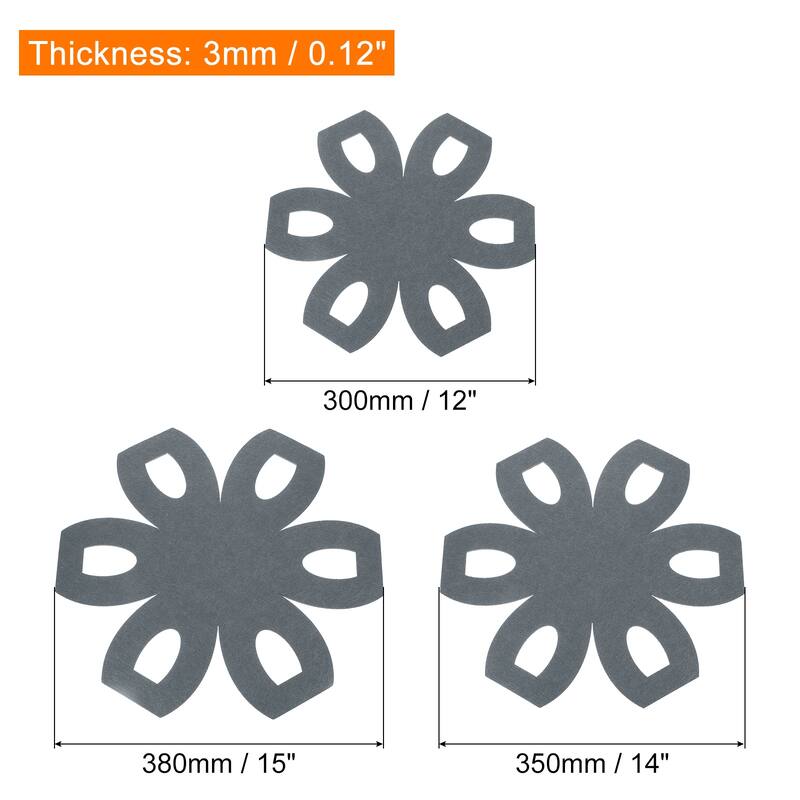 3 Size Pot and Pan Protectors, Anti-Slip Cookware Protector with Hole - Gray - 6Pcs