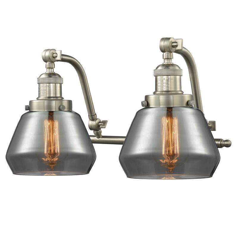 Innovations Lighting Fulton 2 Light 18" Wide Bathroom Vanity Light - Satin Brushed Nickel / Smoked
