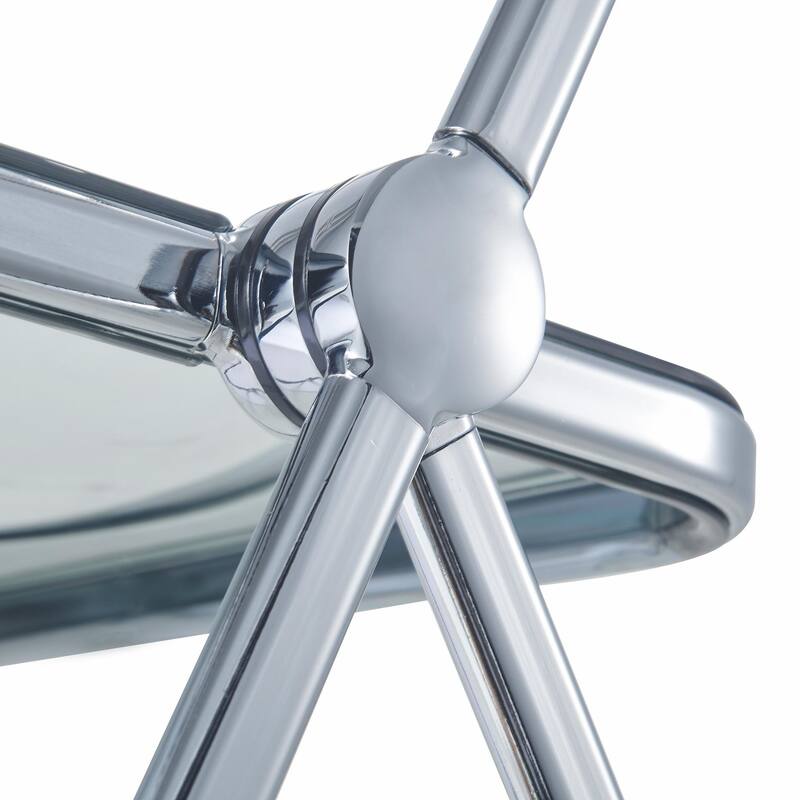 Acrylic Folding Dining Chair with Chrome Frame Set of 4 Lawrence Series by LeisureMod