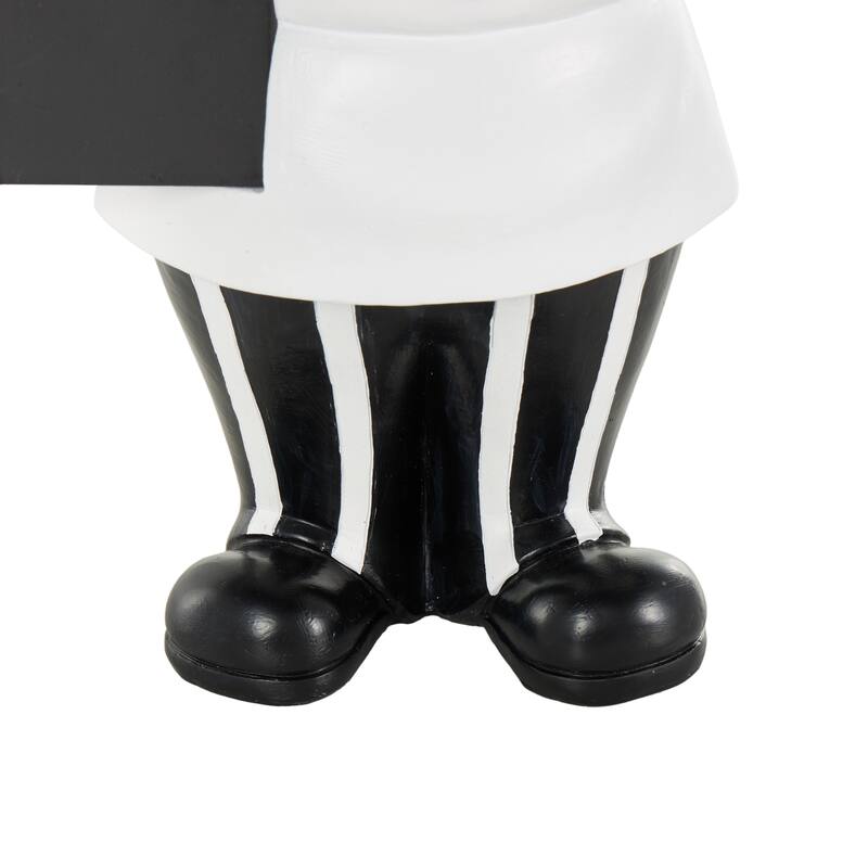 White Polystone Kitchen Decorative Figurine Chef Decorative Sculpture with Chalkboard