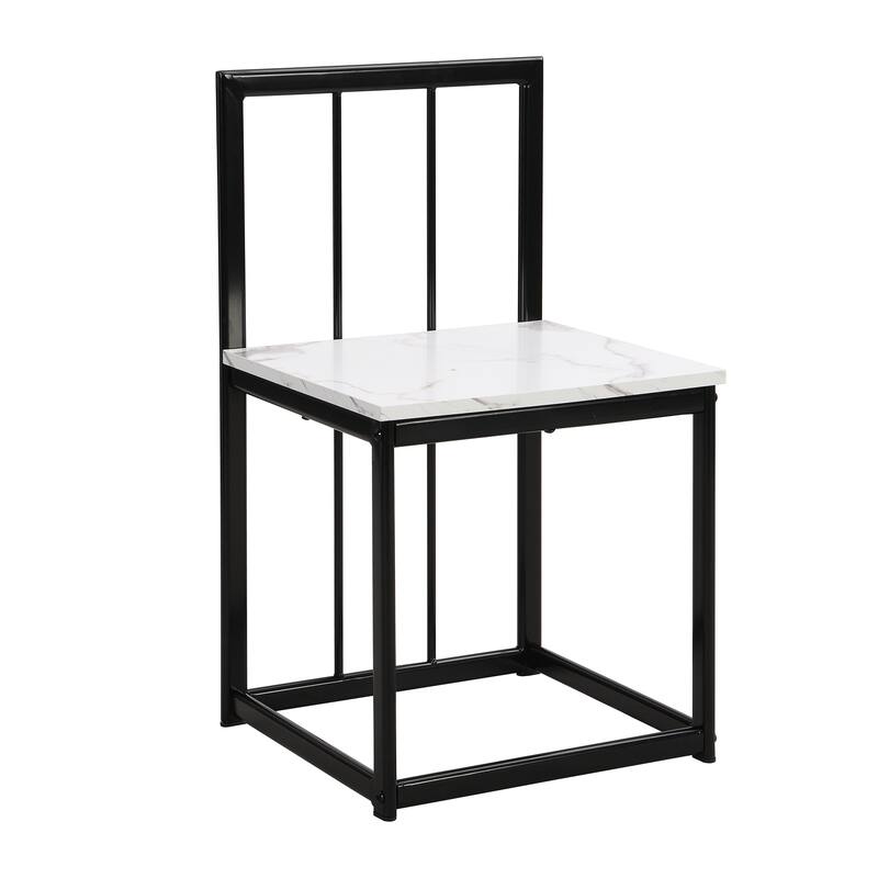 7-Piece Metal Frame Dining Table Set with Half-Round Table & 6 Chairs
