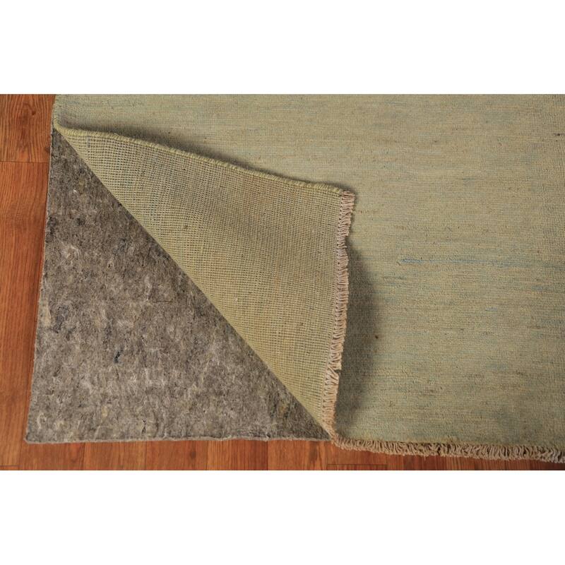 Gabbeh Oriental Rug Handmade Tribal Green Wool Carpet - 5'0" x 6'8"