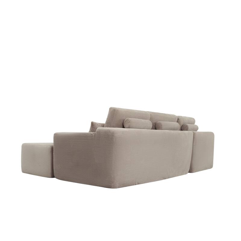 105.7"Cloud Sectional Couch with U-Shaped Chaise,Modern Modular Sofa with Deep Seat