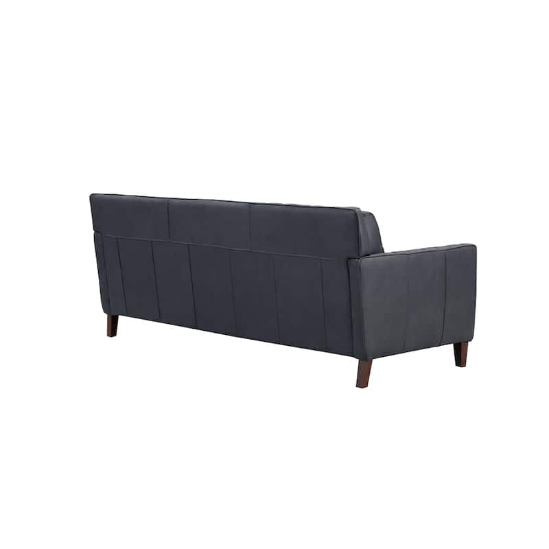 Hydeline Ennis Top Grain Leather Sofa Couch with Feather, Memory Foam and Springs