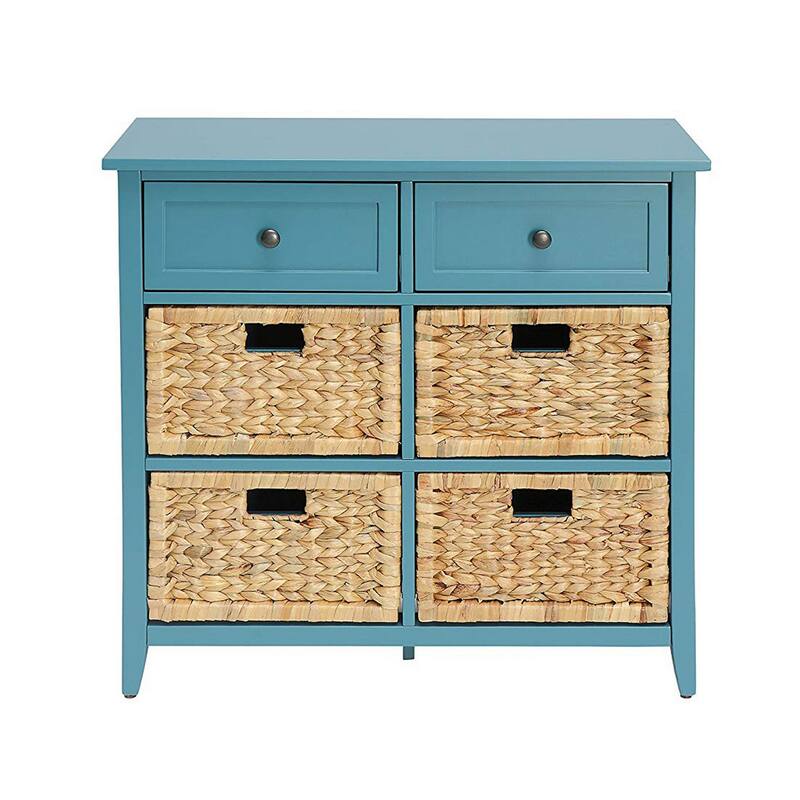 Flavius Console Table With 6 Drawers, Blue