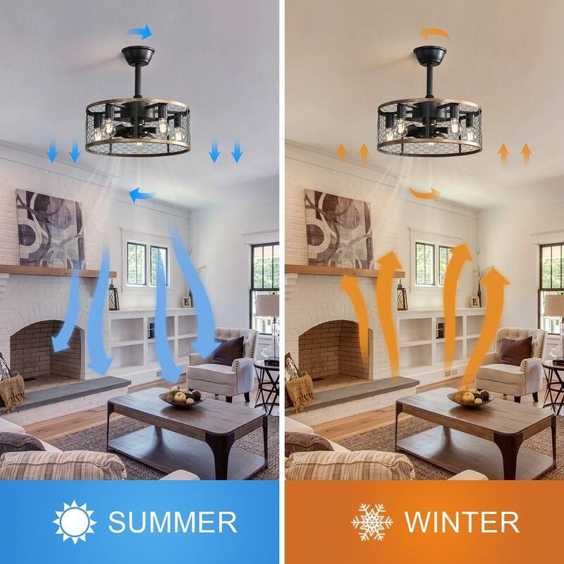 20'' Industrial Caged Ceiling Fan with Remote Control