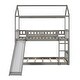 preview thumbnail 4 of 7, Twin Over Twin House Bed with Slide and High Rails, Bunk Bed with Slide